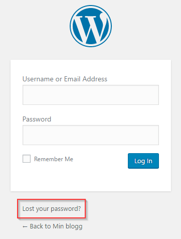WordPress glömt ditt lösenord