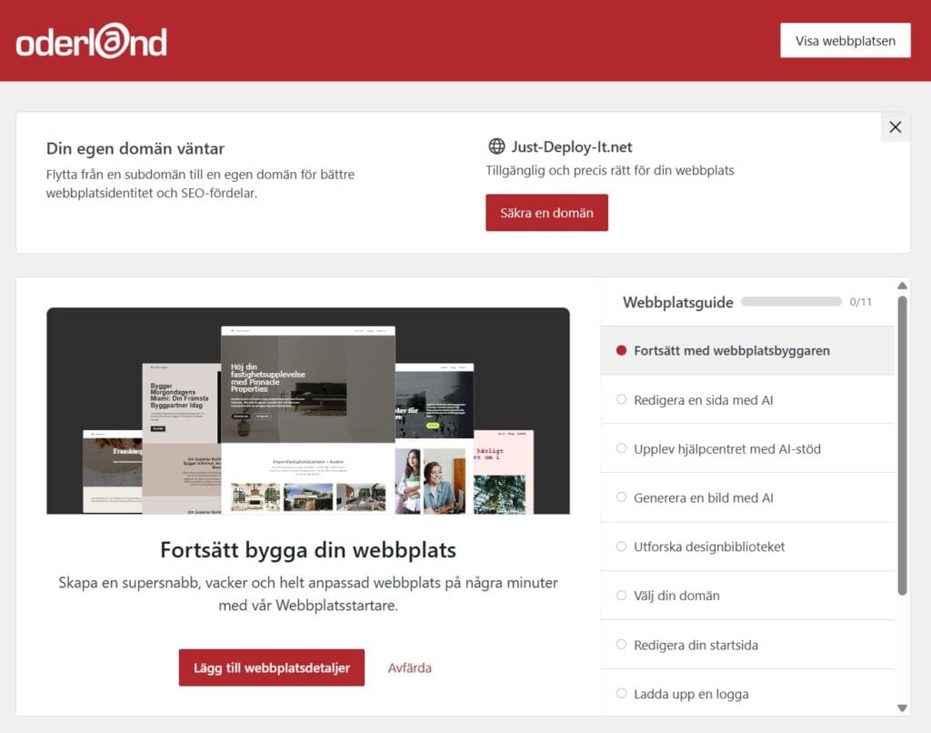 Ett steg av flera för att bygga hemsida med AI